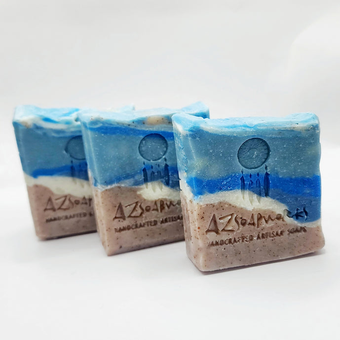 Handmade soap from Arizona with exfoliating crushed walnut