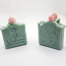 Handmade soap from Arizona with exfoliating poppy seefs