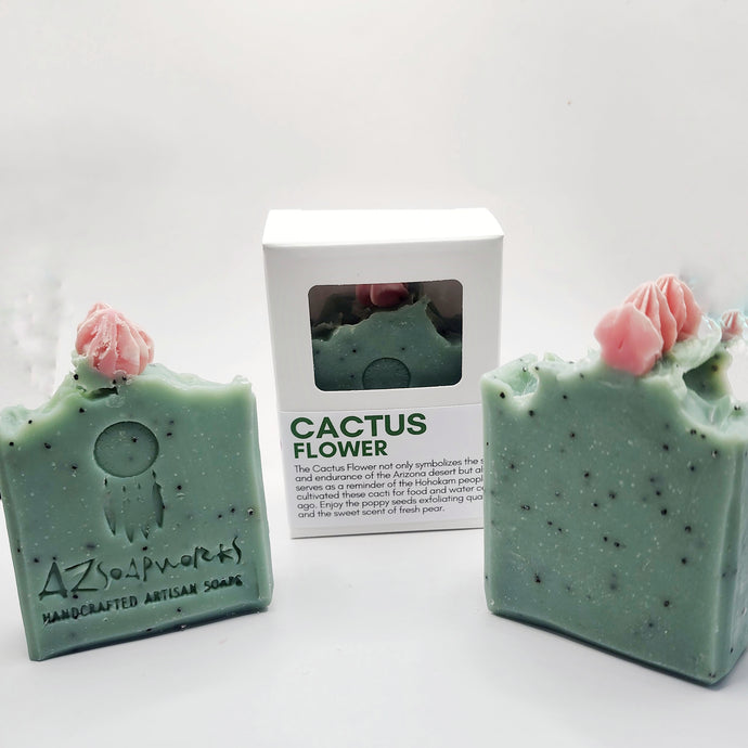 Handmade soap from Arizona with exfoliating poppy seeds