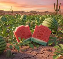 watermelon soap in a southwestern field of watermelon leaves