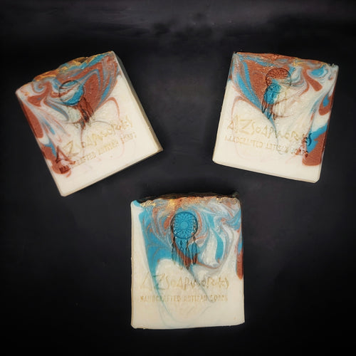 Handmade soap featuring intricate swirls